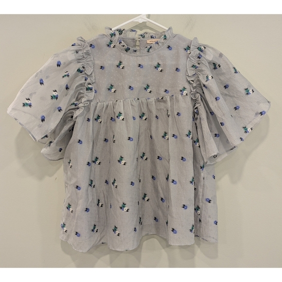 Stella Nova Floral Print Gauze Blouse Size Medium Size 8 - Picture 8 of 8